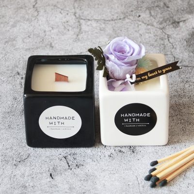 Black and white ceramic candle jar (4)