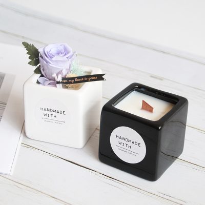 Black and white ceramic candle jar (6)