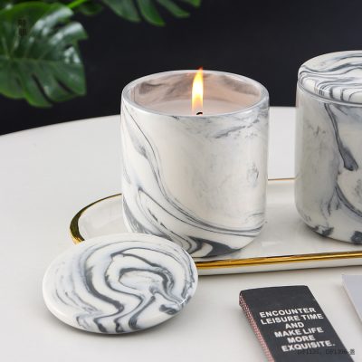 Blue marble ceramic candle jar (3)