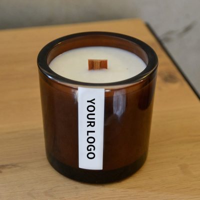 Brown thick glass candle jar (2)