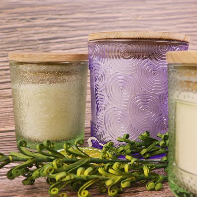 Carved candle glass container jar (4)