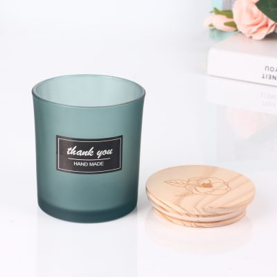 Frosted stained glass candle jar (1)