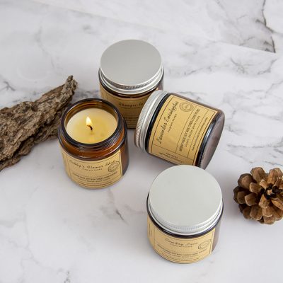 Glass candle jar with iron lid (5)