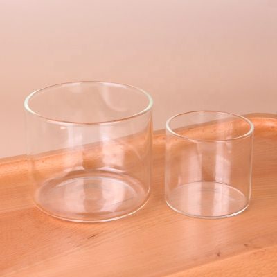 Handmade white glass candle jars (6)