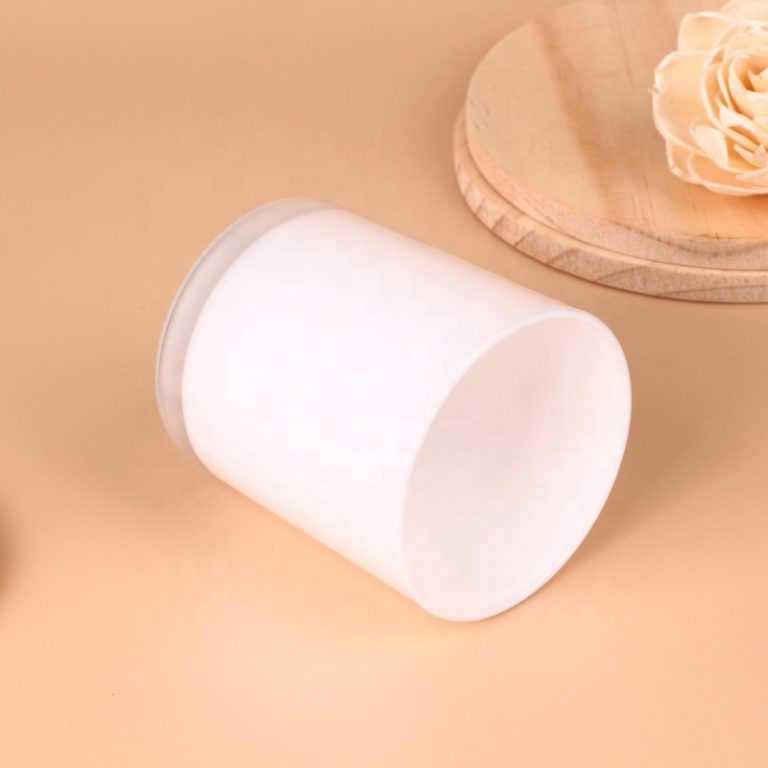 High quality white glass candle jar