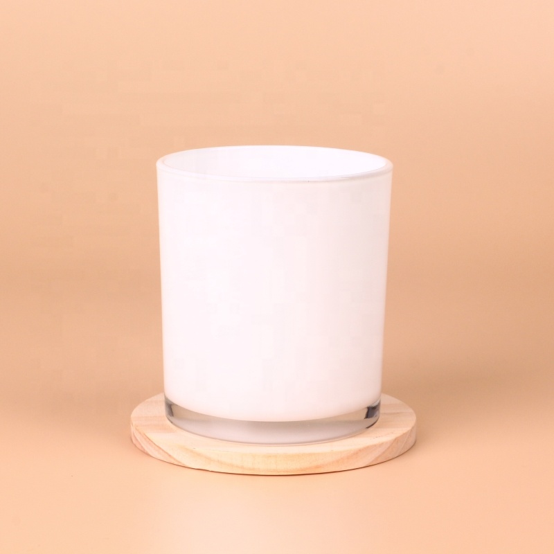 High quality white glass candle jar