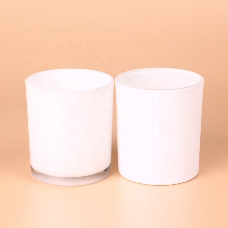 High quality white glass candle jar