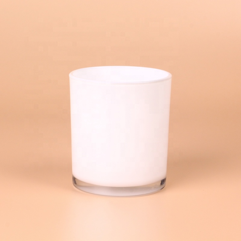High quality white glass candle jar