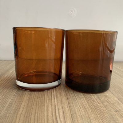 Low price tawny glass candle jar (2)