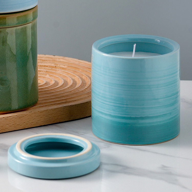 Matte glazed ceramic candle holder
