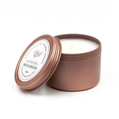 Modern rose gold metal candle jar (1)