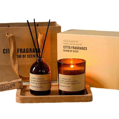 Popular amber glass candle jar (6)
