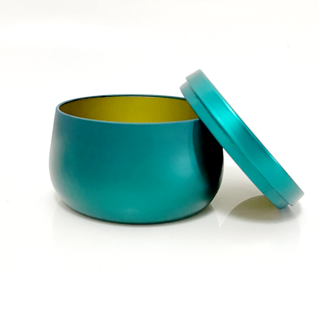 Round colored metal candle jar (3)