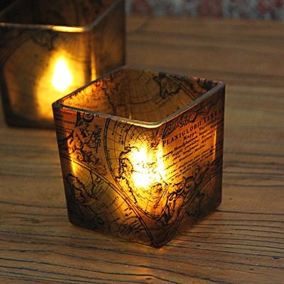 Unique square pattern glass candle jar (6)
