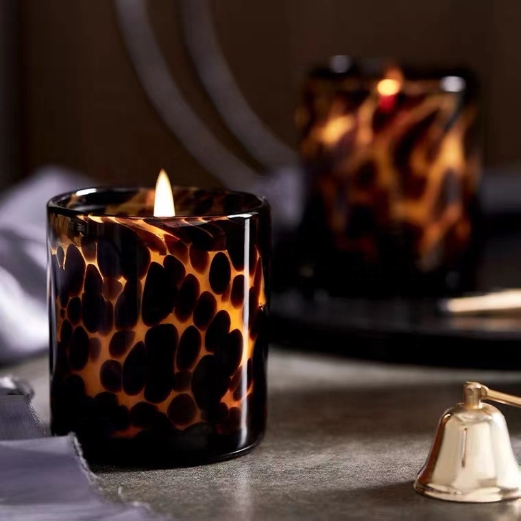 Wholesale amber glass candle jar