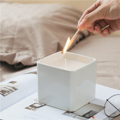 Wholesale cheap white ceramic candle jar (1)