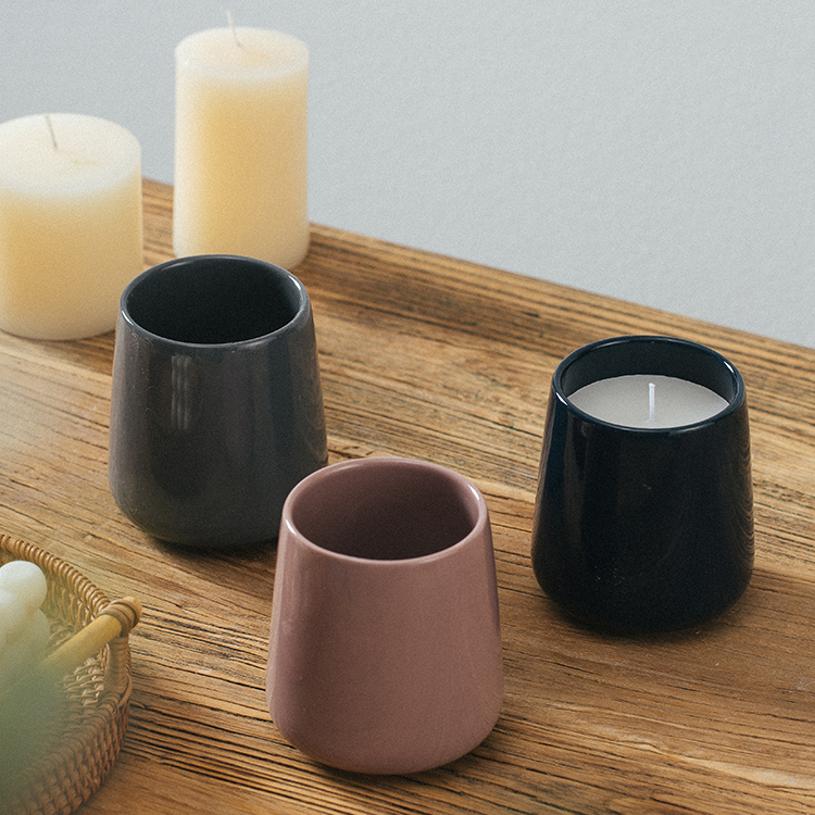 Wholesale grey ceramic candle jar