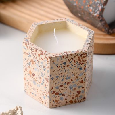 Wholesale hexagonal ceramic candle jar (4)