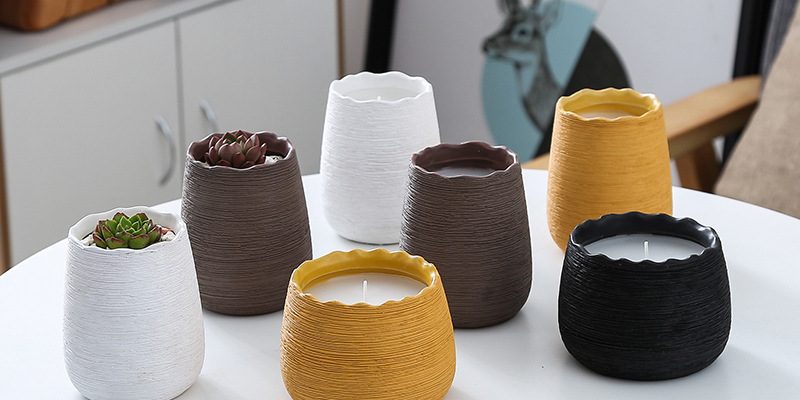 Ceramic Brushed Aromatherapy Ceramic Candle Jars (2)