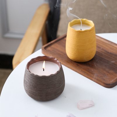 Ceramic Brushed Aromatherapy Ceramic Candle Jars (4)