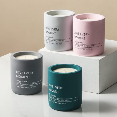 Coral Cement Aromatherapy Ceramic Candle Jars (2)