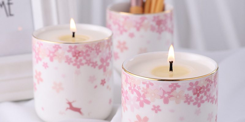 No Logo Flower Romantic Ceramic Candle Jar (6)